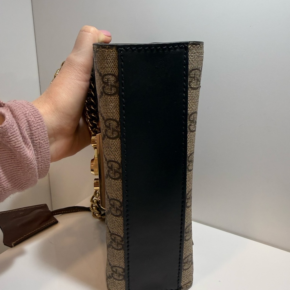 Gucci GG Monogram Black/Tan Padlock Bag - Picture 3 of 12